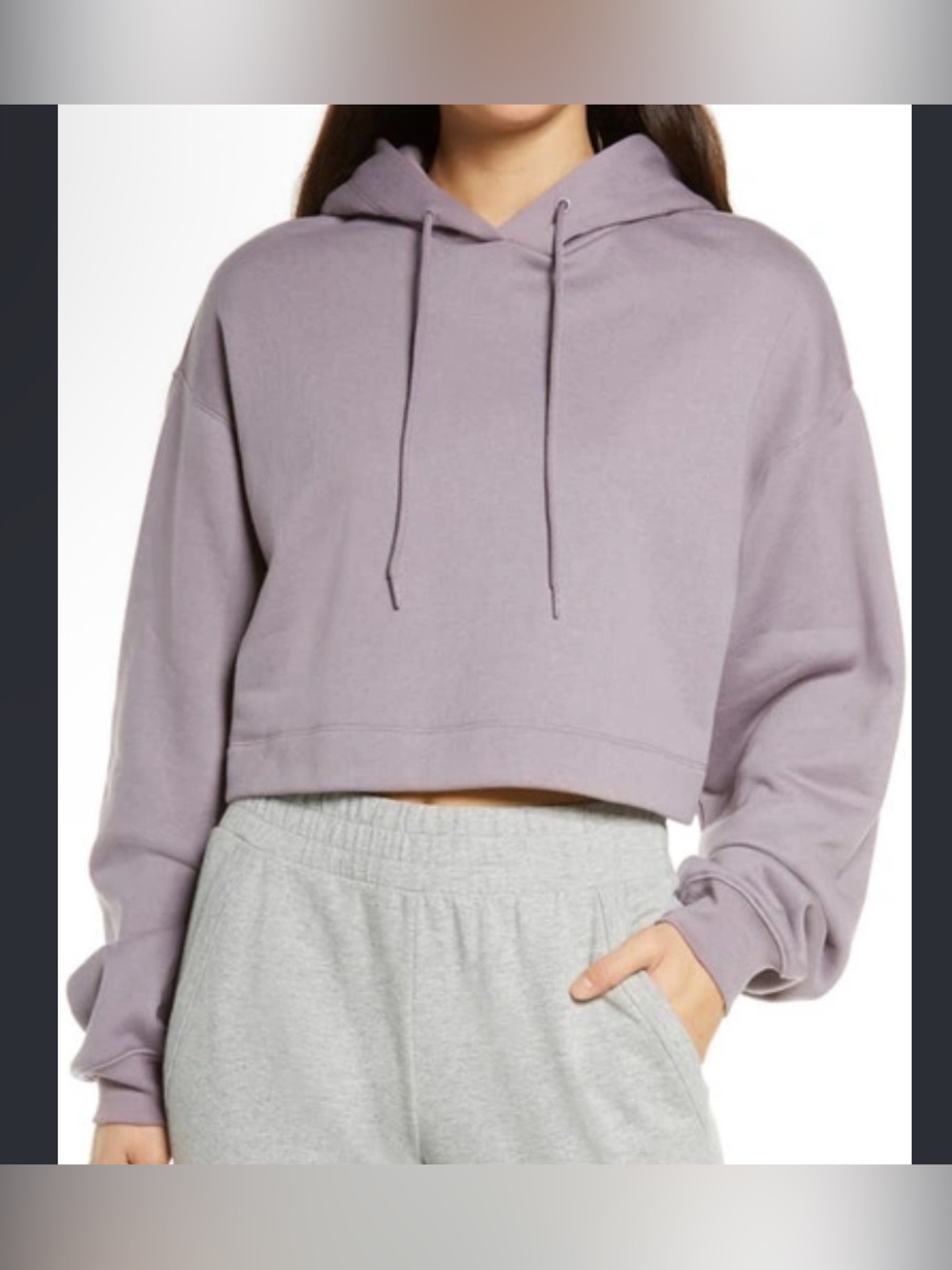 ALO YOGA
Bae Crop Hoodie In Lavender Smoke